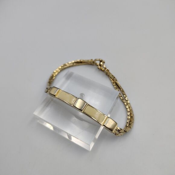 Vintage Christian Dior Gold Tone Cream Enameling Bracelet 7.75" AS IS - Picture 13 of 16
